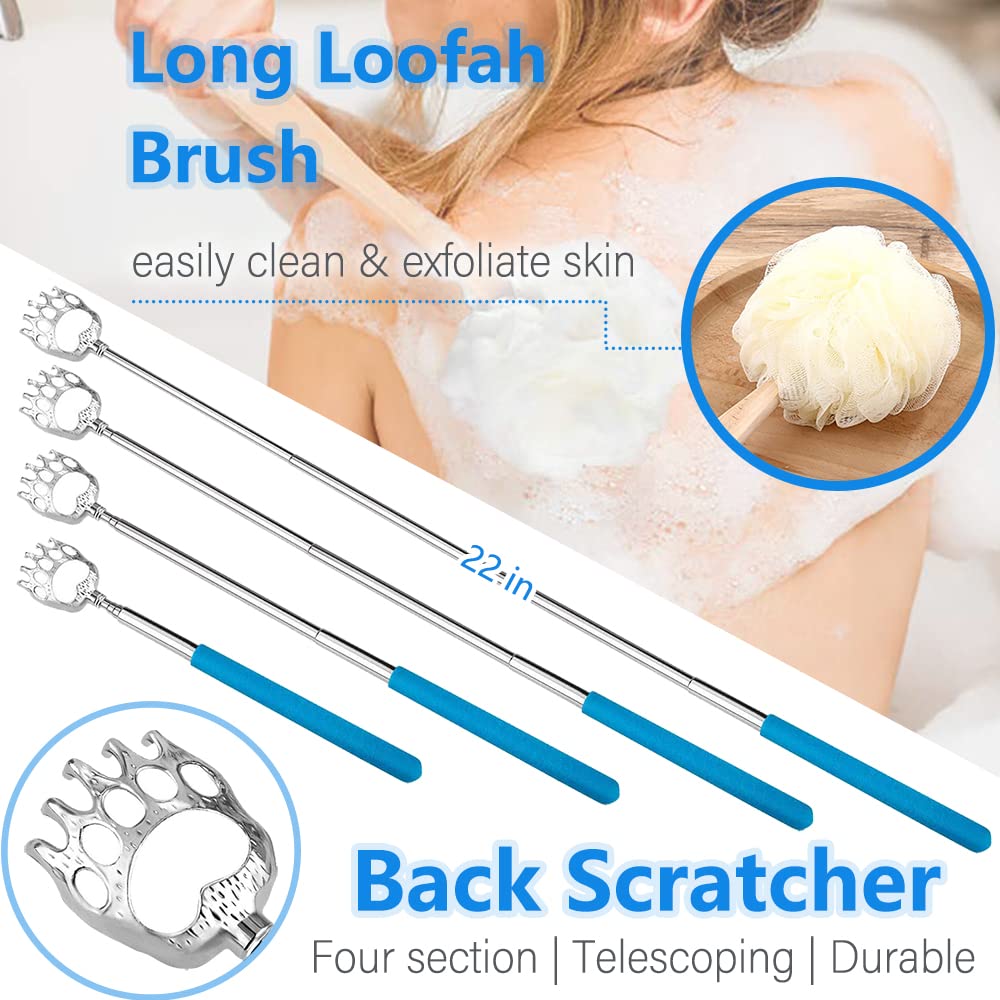 Phantawell lufa con mango largo para baño que permite higiene sin inclinar la cadera