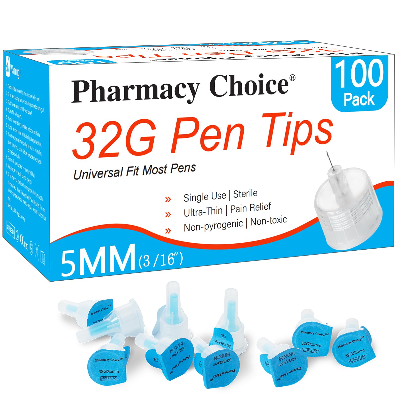 Pharmacy Choice embalaje frontal mostrando 100 unidades y beneficios visibles