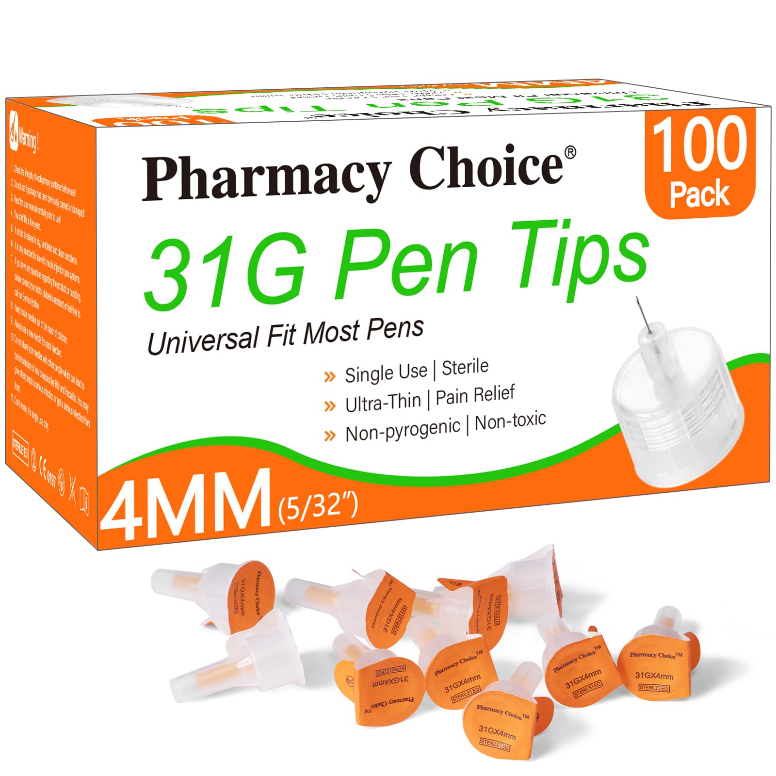 Pharmacy Choice empaque frontal mostrando 100 unidades y beneficio higiene