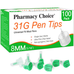 Pharmacy Choice empaque frontal mostrando 100 unidades y beneficio de higiene