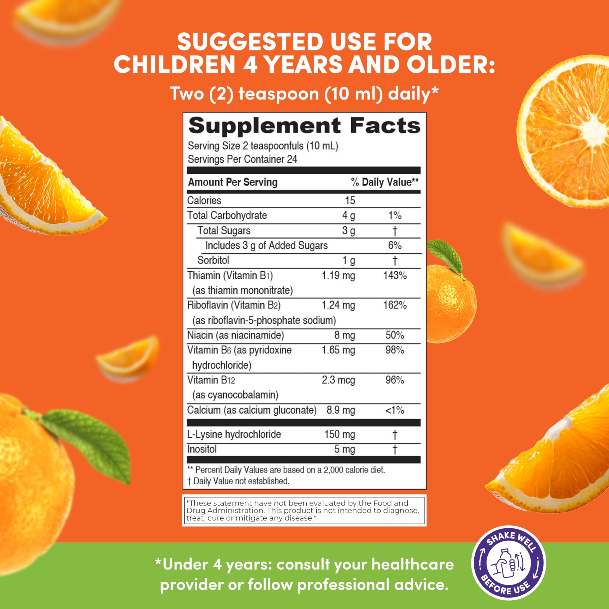 PHARMADEL GirafKids closeup de etiqueta con ingredientes y beneficios
