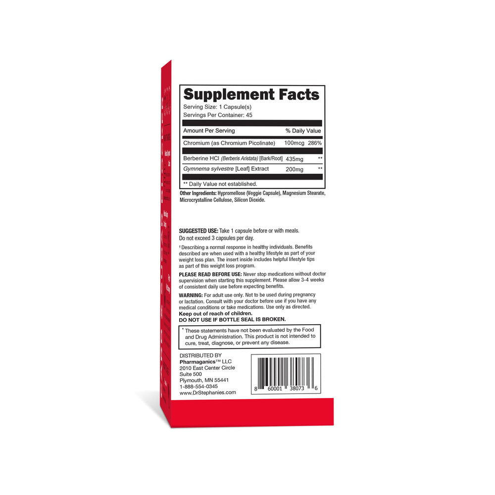 Pharmaganics primer plano de ingredientes clave que sugiere formulación natural