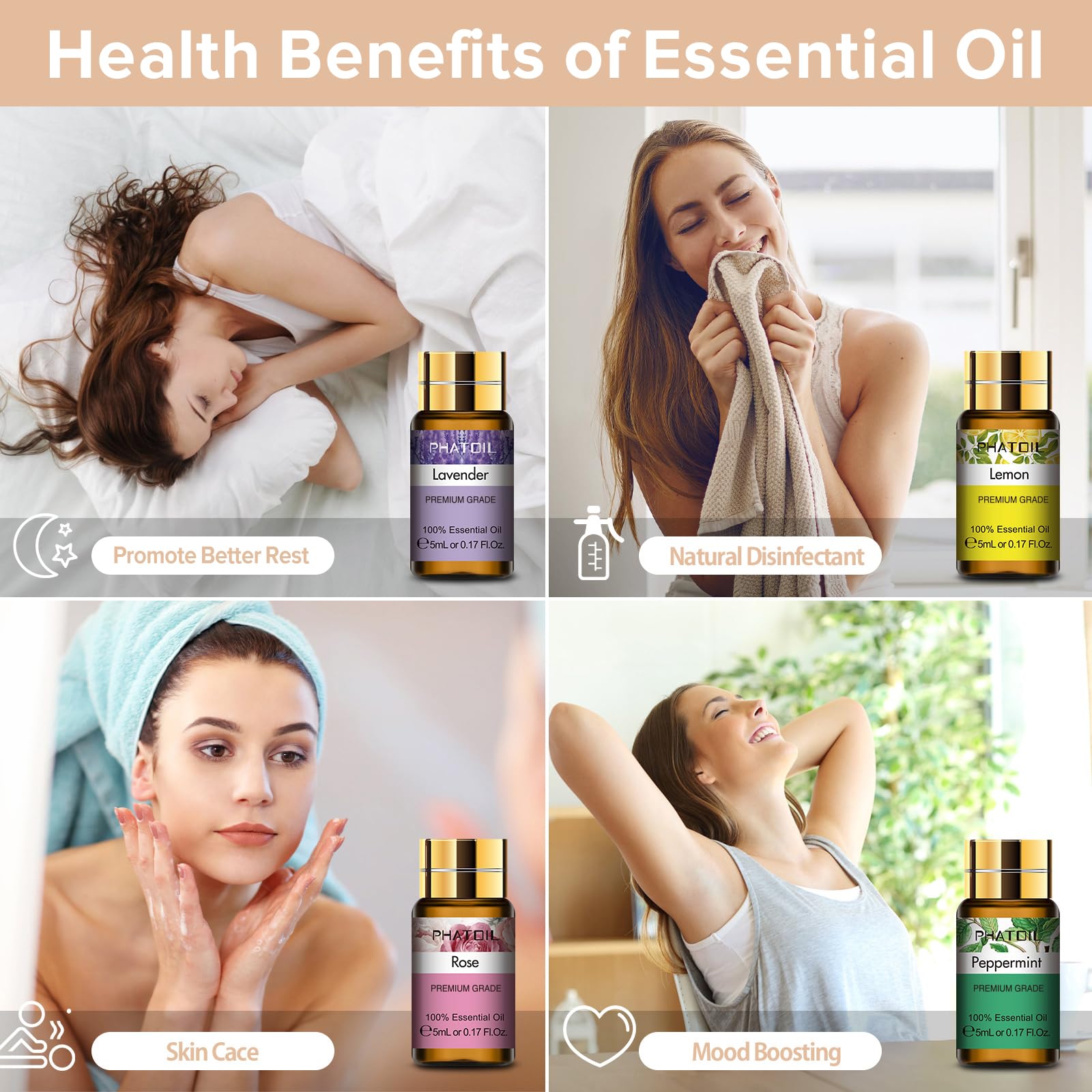 PHATOIL cuentagotas de vidrio incluidos para dosificación precisa y limpia