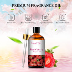PHATOIL etiqueta frontal legible que identifica la fragancia de fresa
