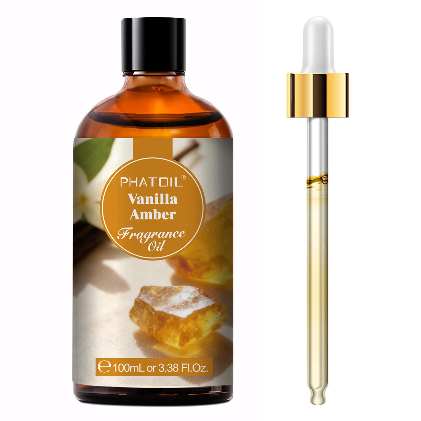 PHATOIL frasco adelante mostrando botella de vidrio y beneficio conservación