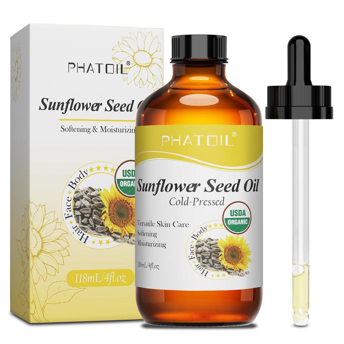 PHATOIL botella frontal 118ml mostrando diseño y practicidad