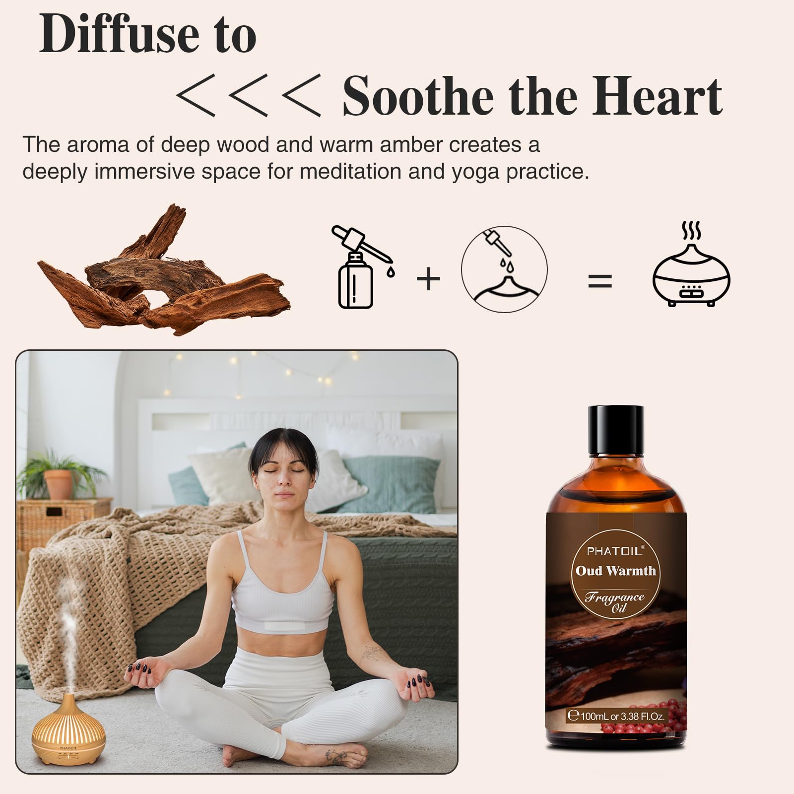 PHATOIL aceite en difusor eléctrico creando ambiente cálido y envolvente