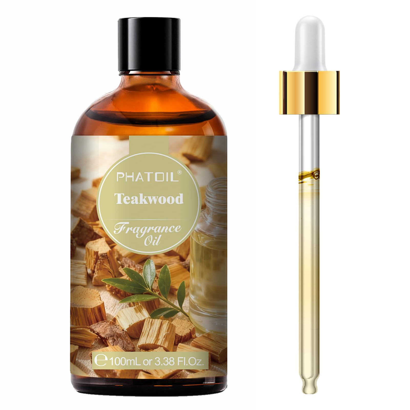 PHATOIL frasco frontal mostrando etiqueta y volumen 3.38 fl. oz, ideal para aromatizar