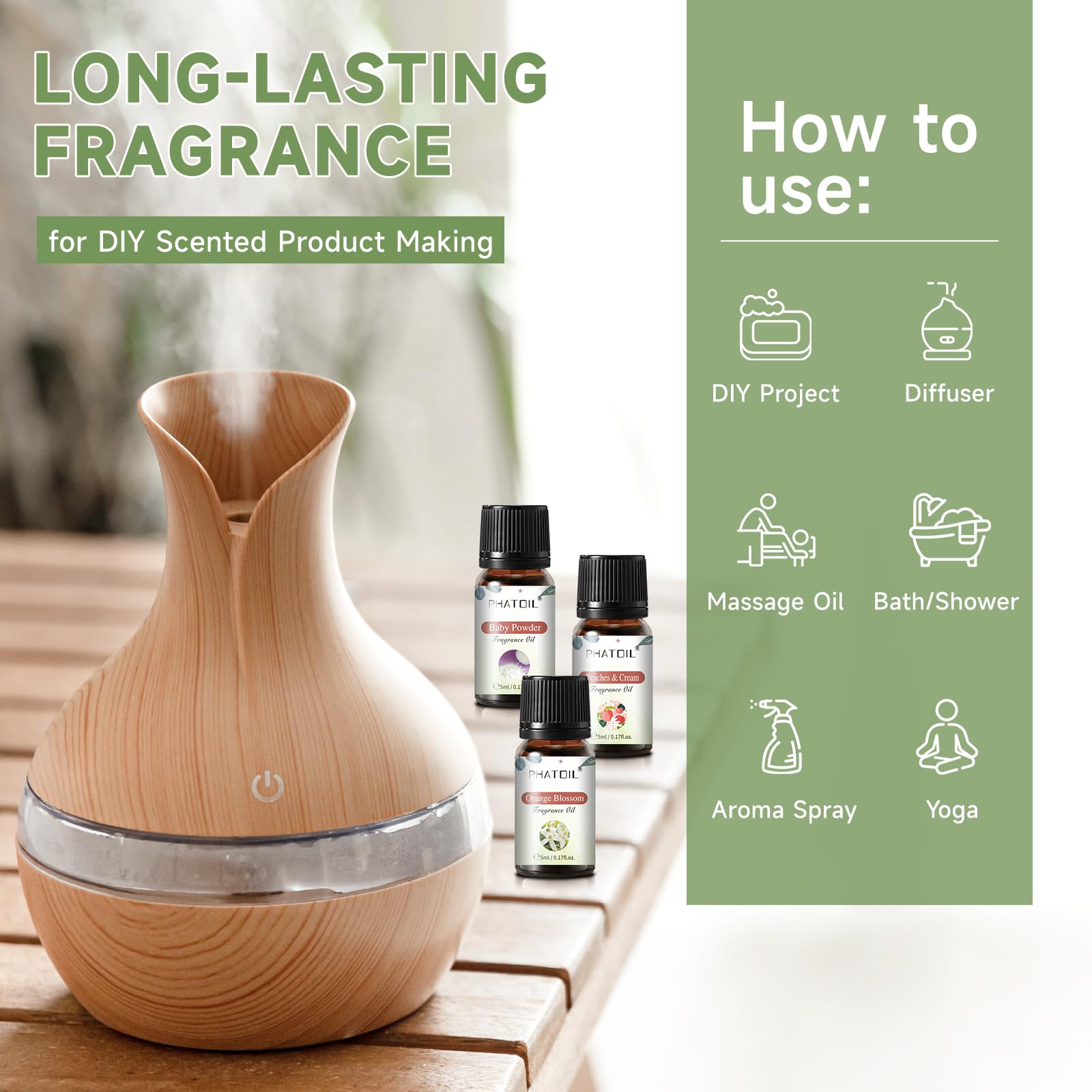 PHATOIL gota de aceite en la piel, textura ligera que facilita mezclas DIY