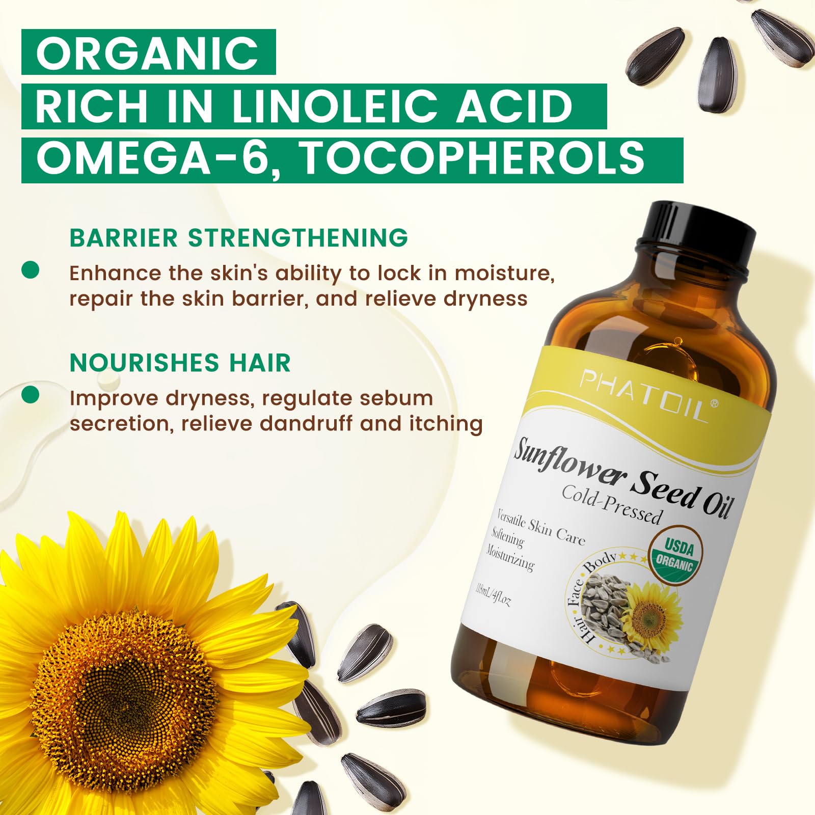 PHATOIL textura del aceite ligera y de rápida absorción