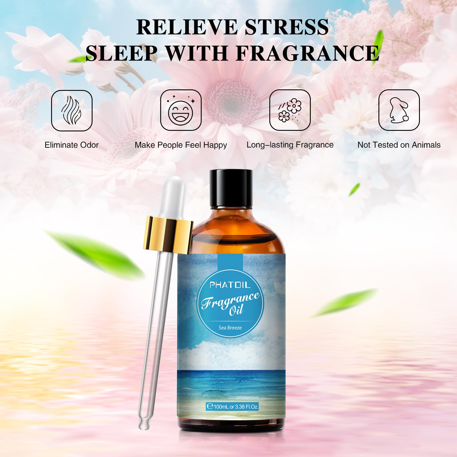PHATOIL aceite Sea Breeze en difusor emitiendo aroma refrescante
