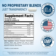 PhenAprin etiqueta de ingredientes con enfoque en transparencia de fórmula