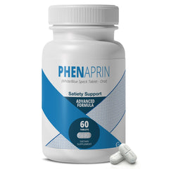 PhenAprin frente del empaque mostrando 60 tabletas y beneficio de control del apetito
