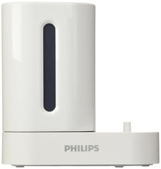 PHILIPS Sonicare Flexcare vista frontal de la base cargadora y sanitizador, diseño compacto beneficioso