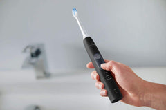 Philips Sonicare primer plano de la textura del mango, agarre cómodo