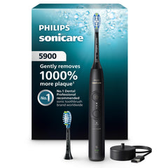 Philips Sonicare 5900 vista frontal elegante y diseño compacto para limpieza eficaz