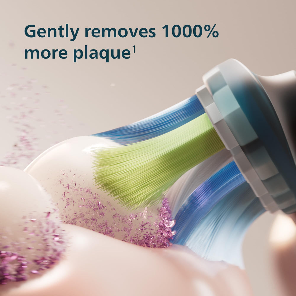Philips Sonicare 5950 detalle de cerdas C3 mostrando densidad para remover placa