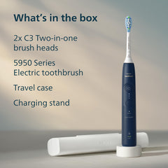 Philips Sonicare 5950 embalaje y contenido del set con cabezales y accesorios