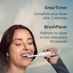 Philips Sonicare 5950 cepillado en uso en el baño demostrando eficacia