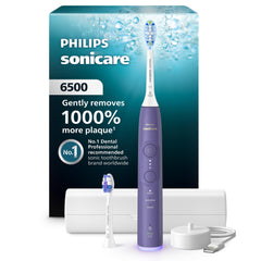 Philips Sonicare 6500 vista frontal mostrando diseño ergonómico y beneficio limpieza efectiva
