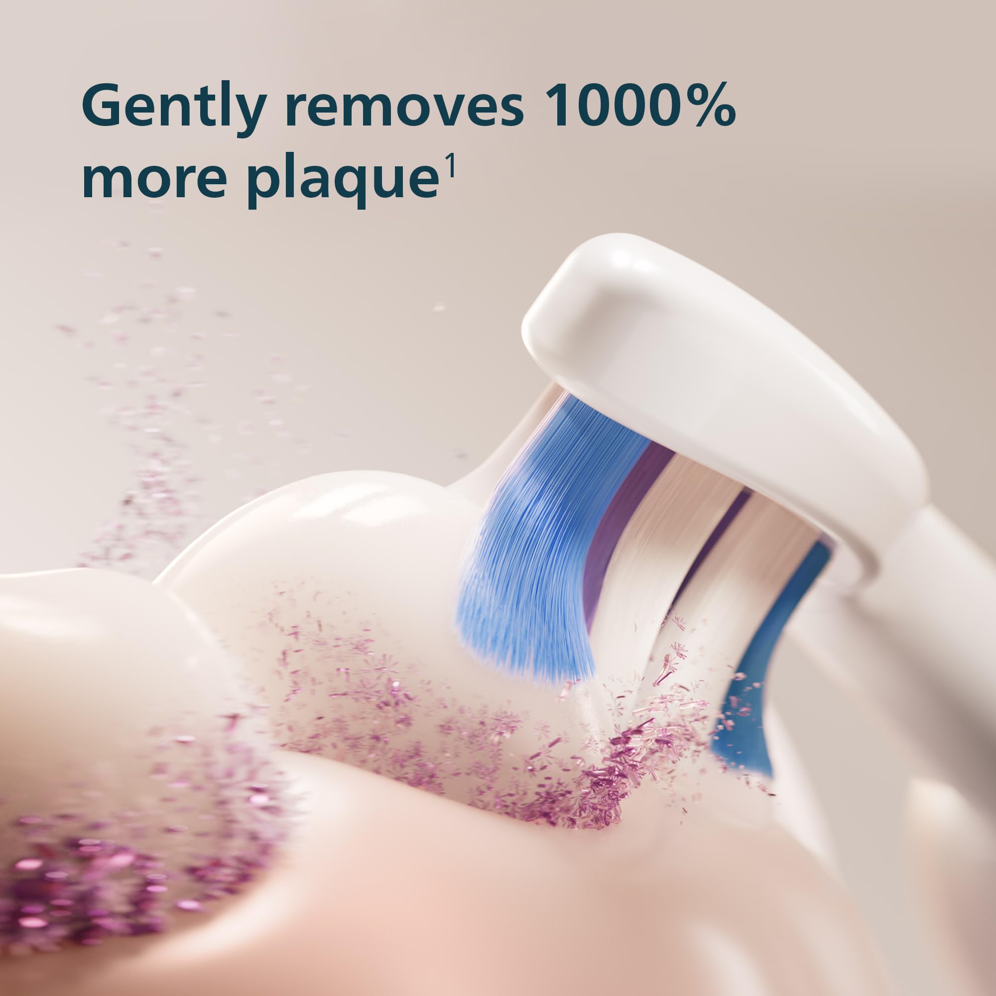 Philips Sonicare 6700 primer plano de las cerdas mostrando suavidad y eficacia de limpieza