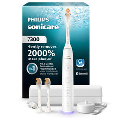 Philips Sonicare 7300 vista frontal mostrando el mango y botón principal para control fácil