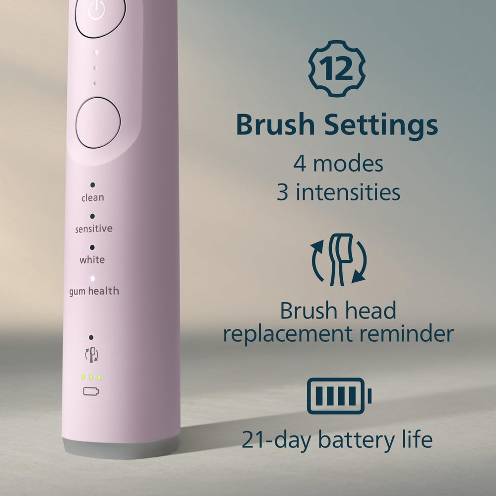 Philips Sonicare cepillo en uso demostrando limpieza entre dientes