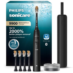 Philips Sonicare vista frontal del mango mostrando diseño elegante y control