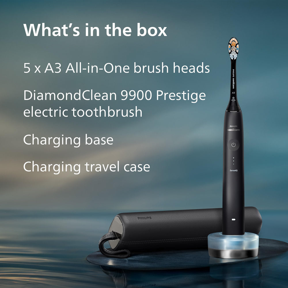 Philips Sonicare contenido del kit: mango, 5 cabezales, estuche y accesorios