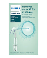 Philips Sonicare accesorios y empaque que incluyen boquilla y manual para empezar