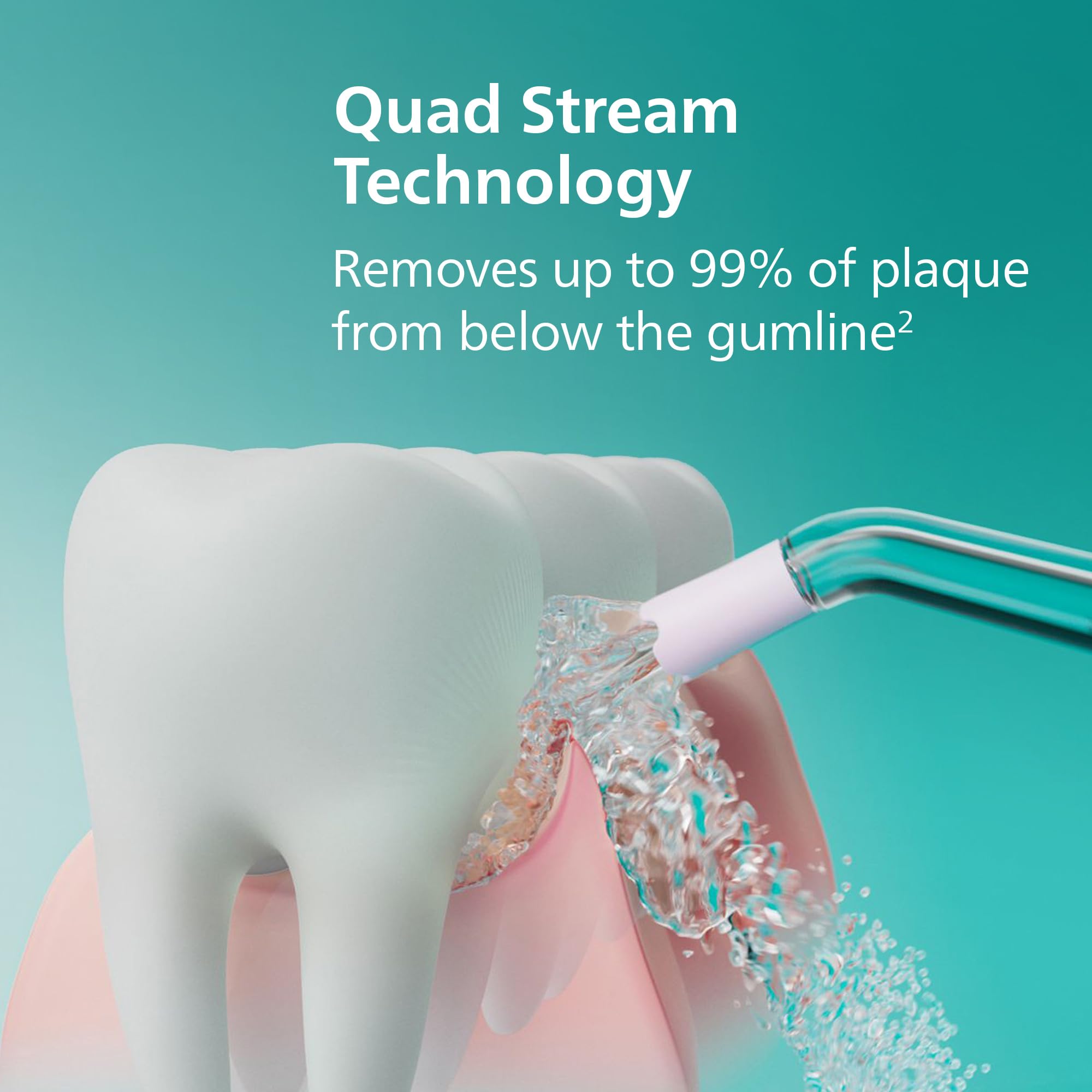Philips Sonicare boquillas Quad Stream y estándar, acceso a espacios interdental
