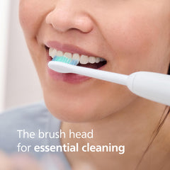 Philips Sonicare primer plano de cerdas contorneadas mostrando precisión de limpieza
