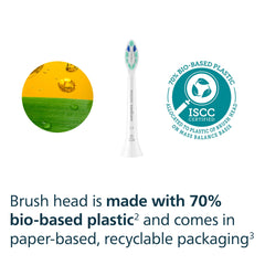 Philips Sonicare cabeza click-on instalada en mango demostrando cambio fácil