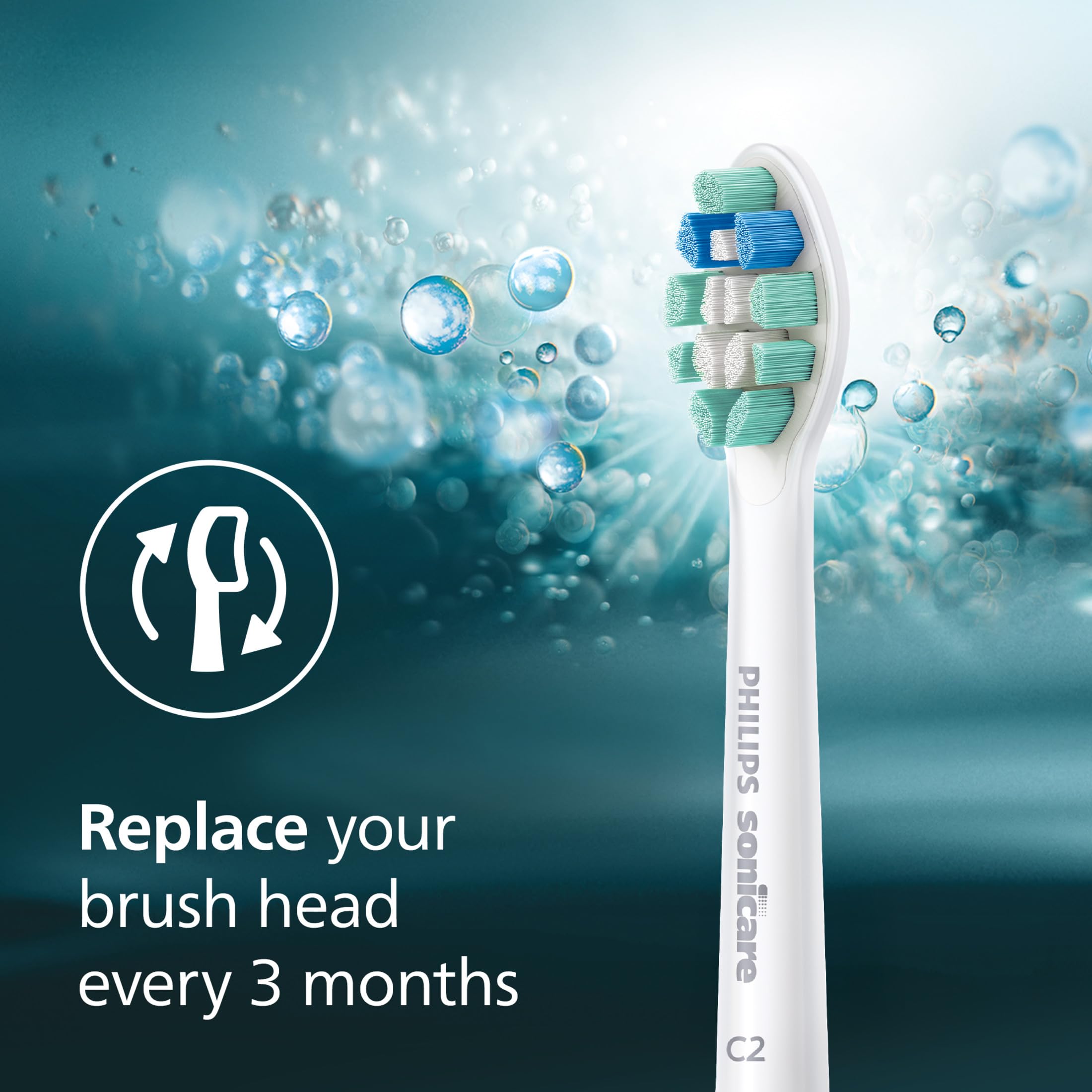 Philips Sonicare en uso con persona cepillando, limpieza diaria mejorada