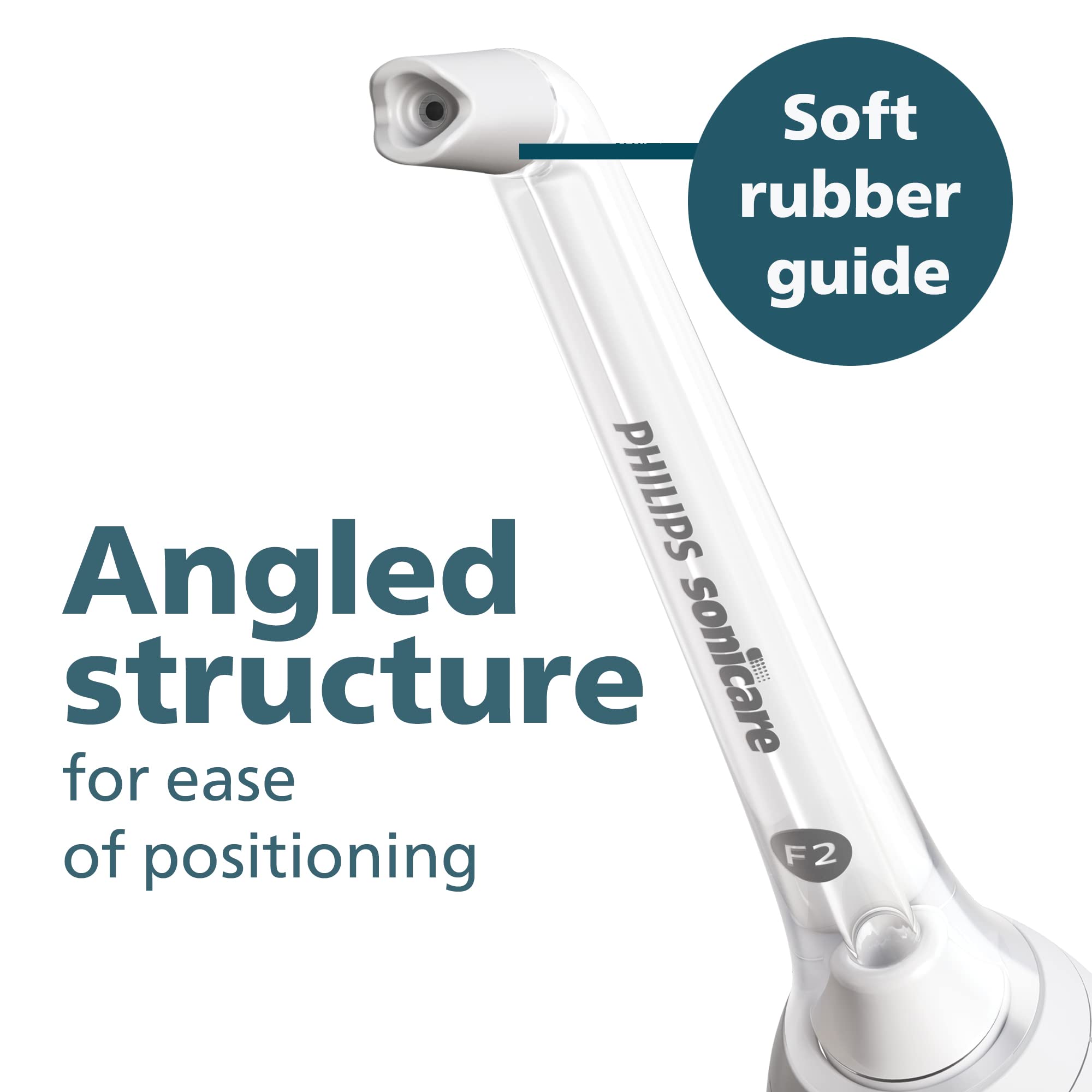 Philips Sonicare vista del ángulo del cuello para mejor acceso a la línea de encías