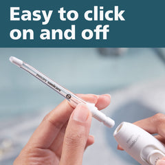 Philips Sonicare boquilla en uso demostrando limpieza interdental cómoda