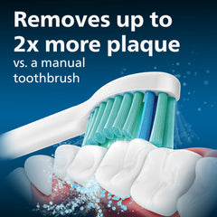 Philips Sonicare detalle del cuello angulado para acceder a muelas, maniobrabilidad mejorada