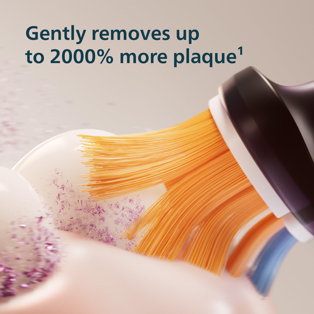 Philips Sonicare detalle de cerdas multángulo que alcanzan la línea gingival para eficacia