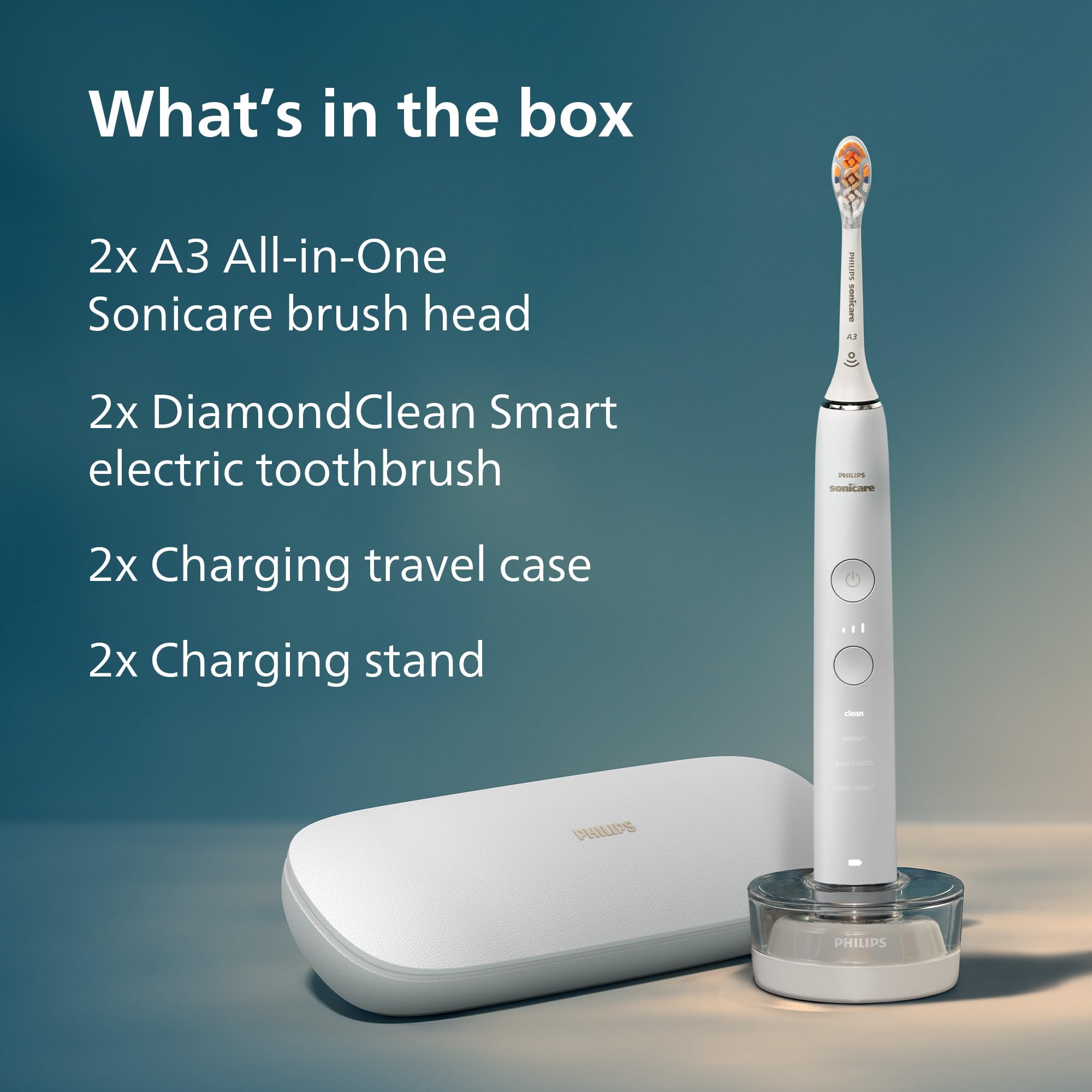 Philips Sonicare uso en baño ilustrando rutina diaria y limpieza eficiente