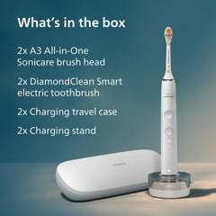 Philips Sonicare uso en baño ilustrando rutina diaria y limpieza eficiente