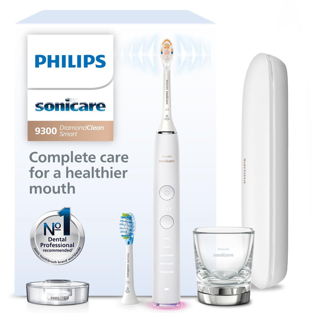 Philips Sonicare vista frontal del cepillo con diseño elegante y control claro