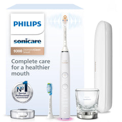 Philips Sonicare vista frontal del cepillo con diseño elegante y control claro