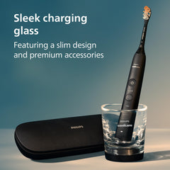 Philips Sonicare app en pantalla mostrando guía de cepillado y seguimiento