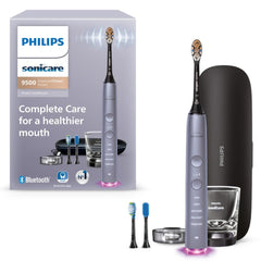 Philips Sonicare vista frontal del cepillo en color gris, acabado premium y agarre ergonómico