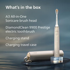 Philips Sonicare empaque y contenido del set mostrando accesorios incluidos