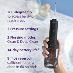Philips Sonicare depósito 8 oz visible, capacidad para sesión de 60 segundos