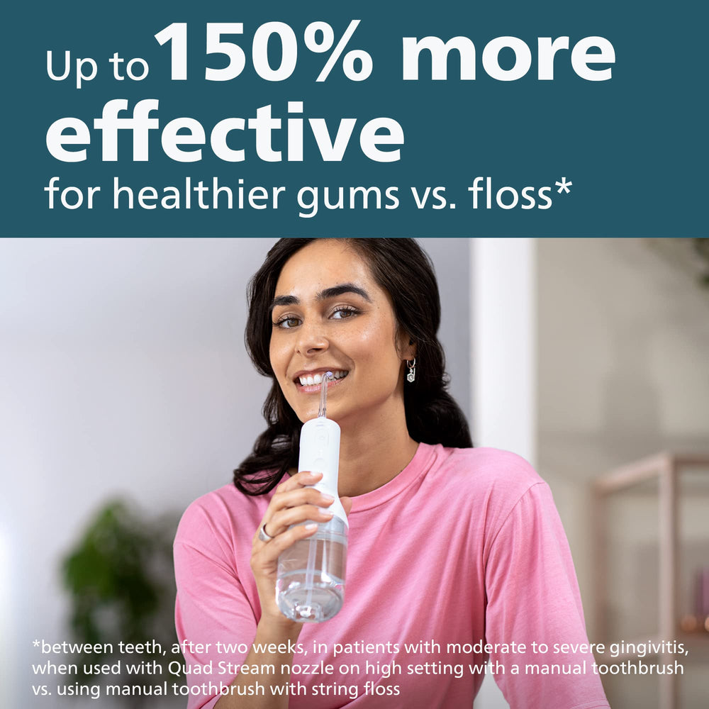 Philips Sonicare boquilla Quad Stream cercana, permite limpieza interdental amplia