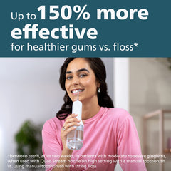 Philips Sonicare boquilla Quad Stream cercana, permite limpieza interdental amplia