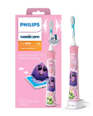 Philips Sonicare vista frontal del paquete muestra contenido y beneficio educativo