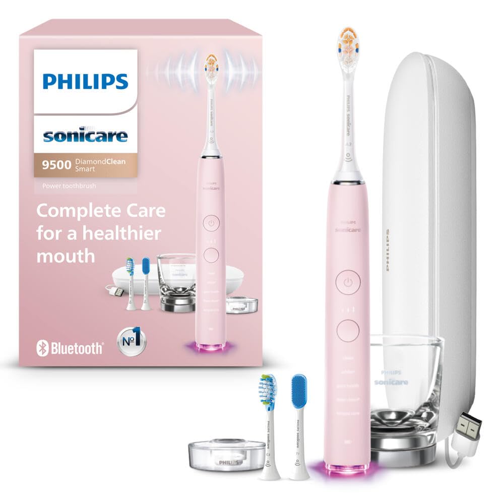 Philips Sonicare vista frontal rosa, diseño elegante y limpieza potente